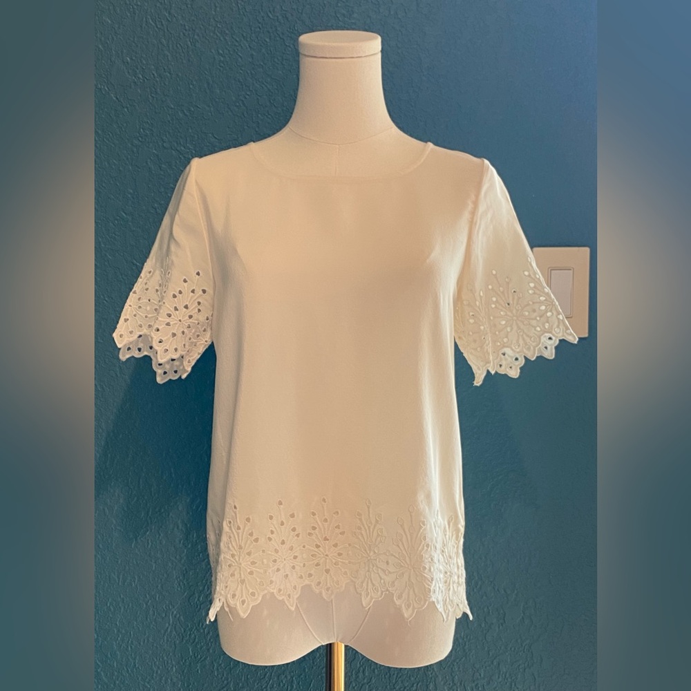 Joie silk lace blouse XS